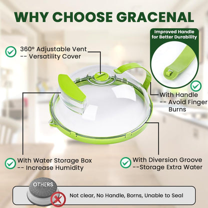 🍽️Elyviana Microwave Food Cover with Built-In Steamer🔥 (Upsell)