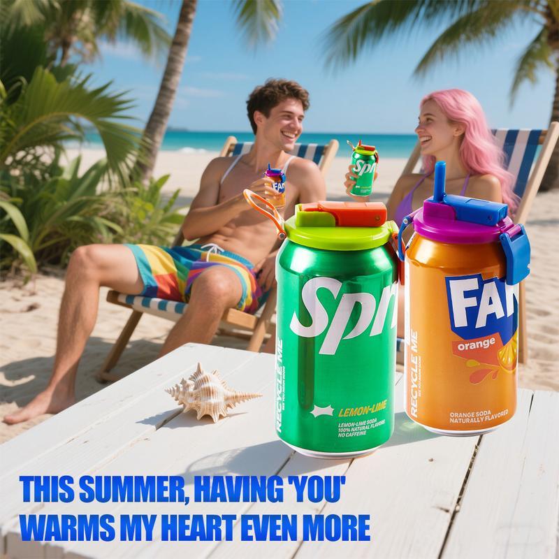 Elyviana Spill-Proof Soda Can Lid with Built-in Straw