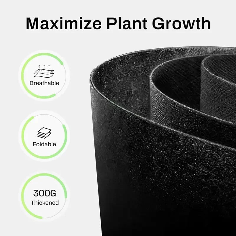 🌱Elyviana 5-Pack 5 Gallon Grow Bags – Heavy Duty Aeration Fabric Pots🪴 (Upsell)