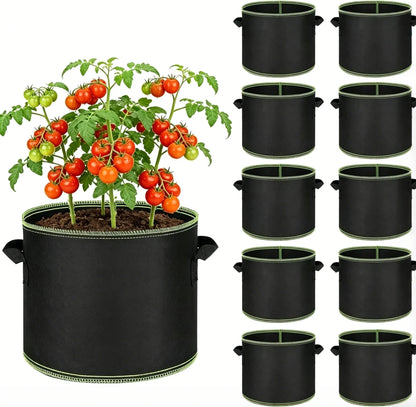 🌱Elyviana 5-Pack 5 Gallon Grow Bags – Heavy Duty Aeration Fabric Pots🪴 (Upsell)