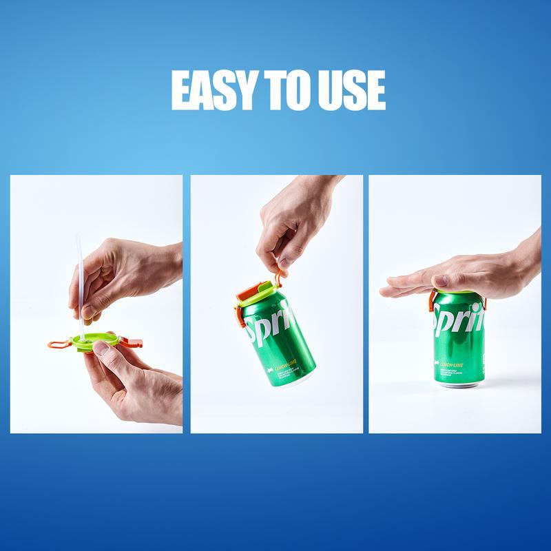 Elyviana Spill-Proof Soda Can Lid with Built-in Straw
