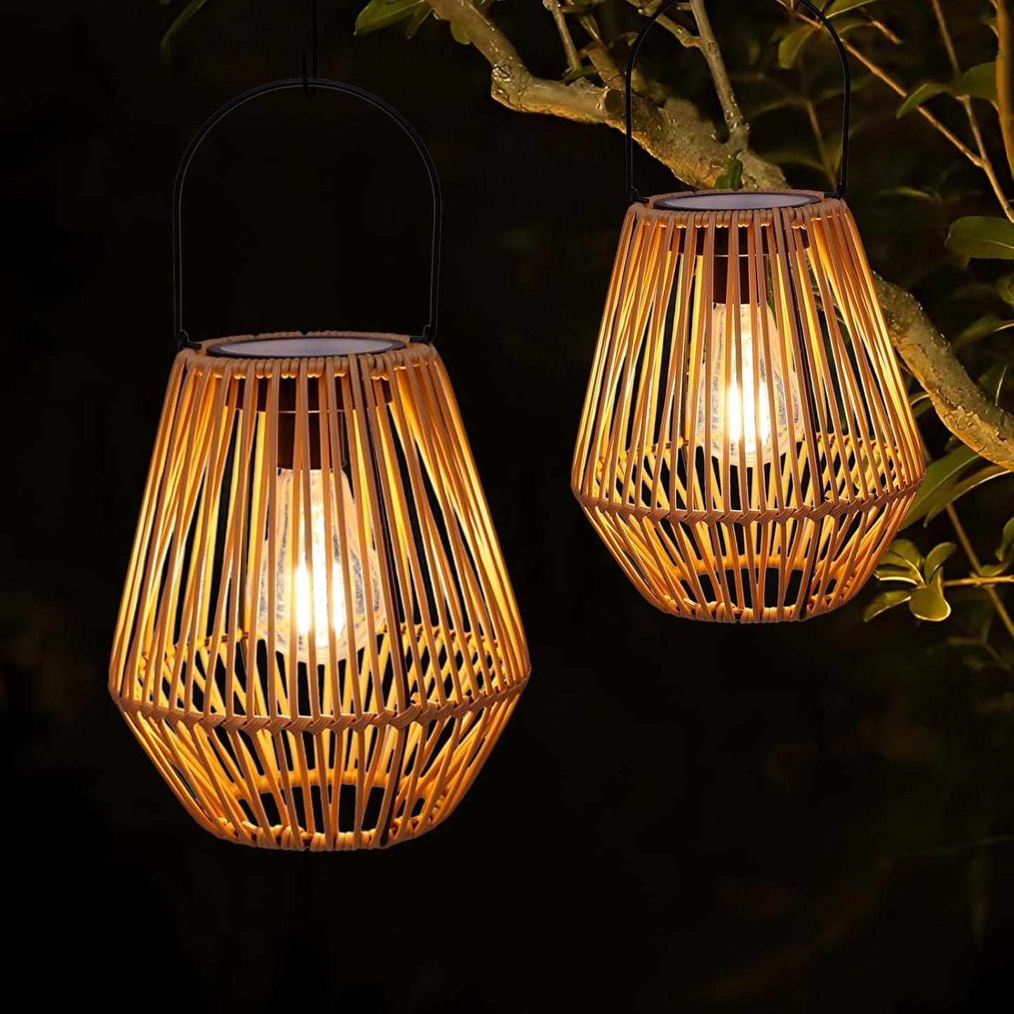 ☀️Elyviana Handwoven Rattan Solar Lantern💡 (Upsell)