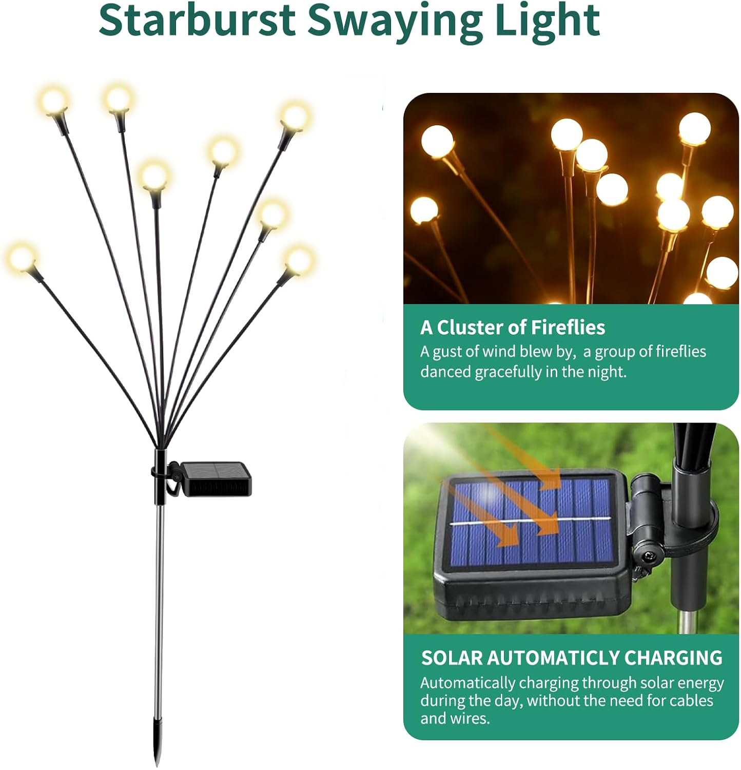 Elyviana Solar Firefly Lights | Waterproof Outdoor Decor
