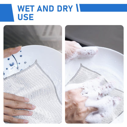 Elyviana Double-Sided Wire Dishwashing Cloth for Kitchen