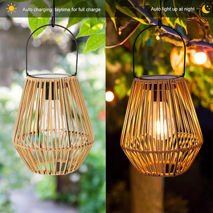 ☀️Elyviana Handwoven Rattan Solar Lantern💡 (Upsell)
