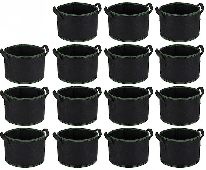 🌱Elyviana 5-Pack 5 Gallon Grow Bags – Heavy Duty Aeration Fabric Pots🪴 (Upsell)