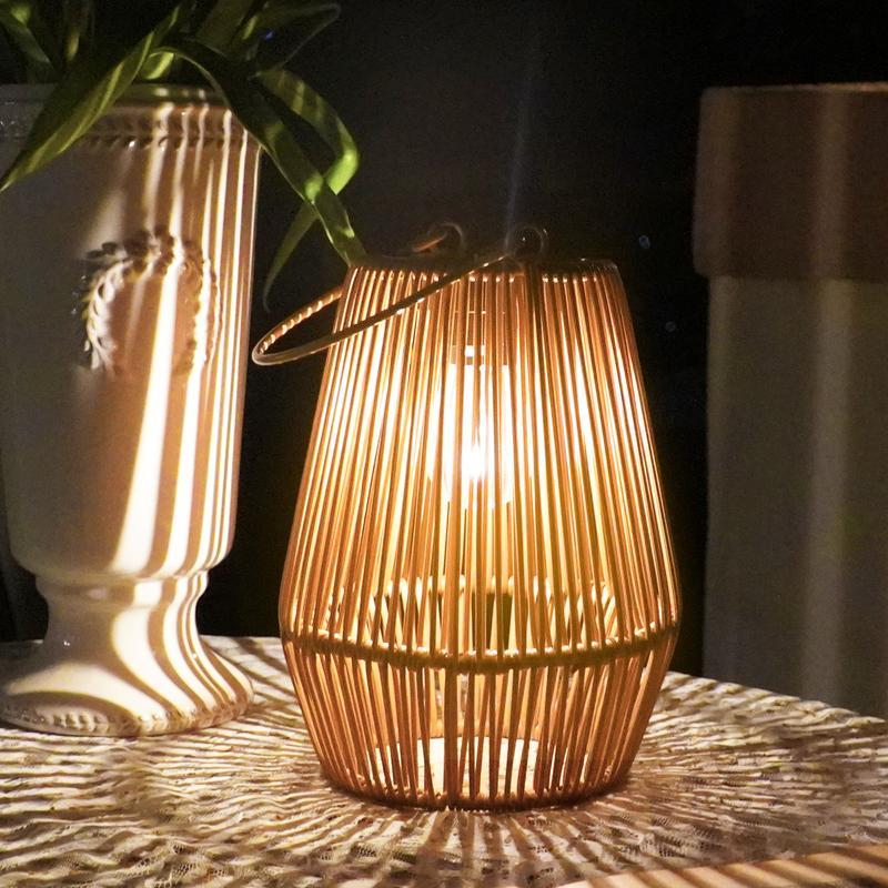 ☀️Elyviana Handwoven Rattan Solar Lantern💡 (Upsell)