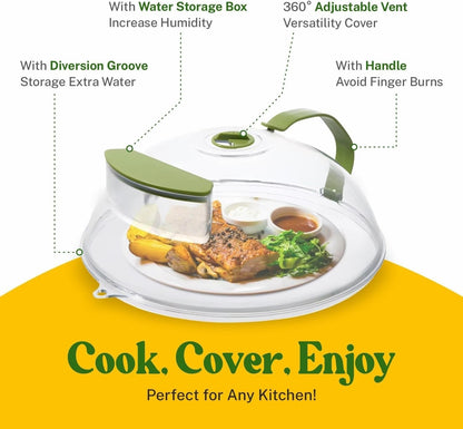 🍽️Elyviana Microwave Food Cover with Built-In Steamer🔥 (Upsell)