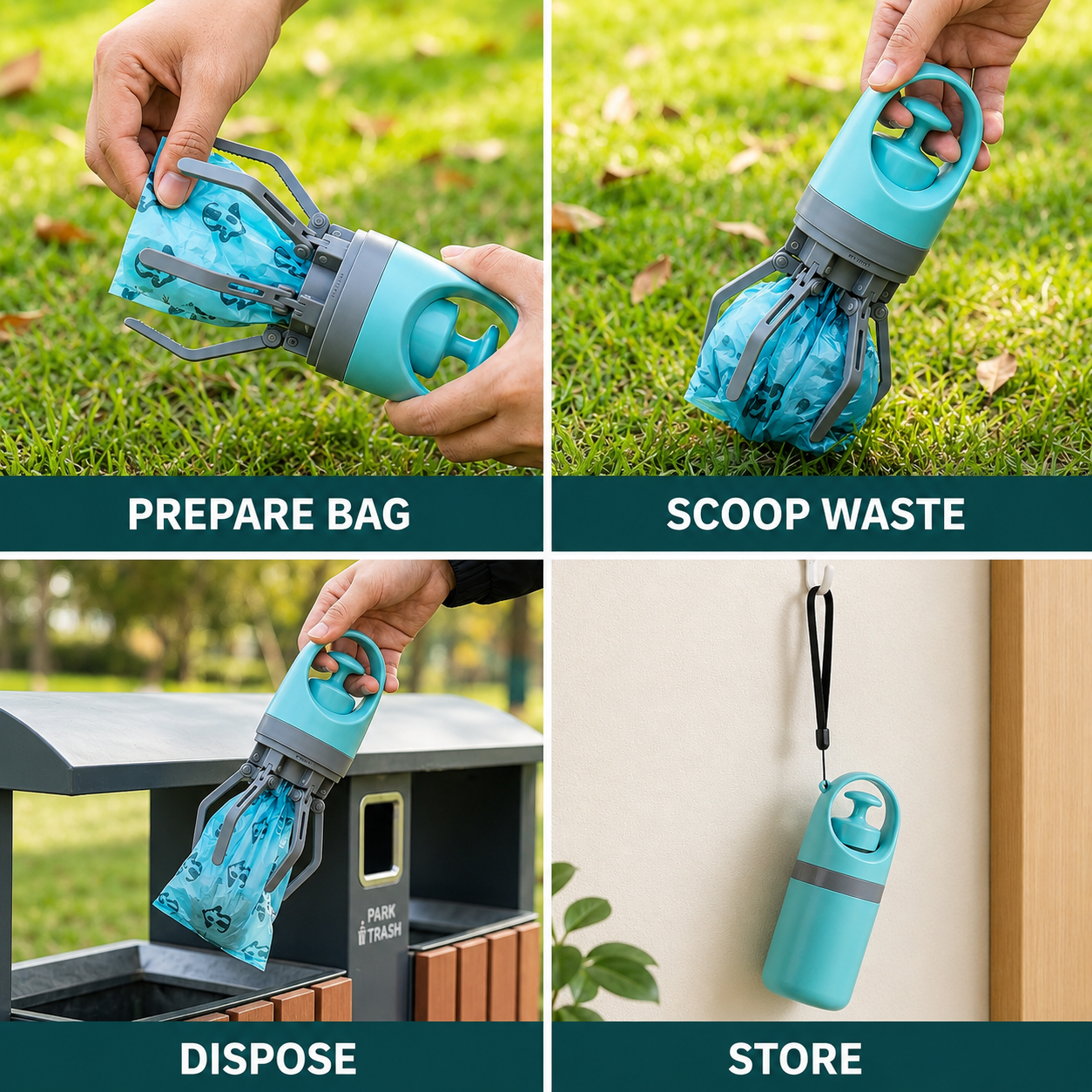 Elyviana Dog Poop Scooper with Bags | Portable Pet Waste Cleaner🐶