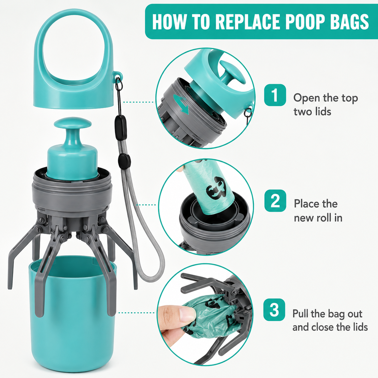 Elyviana Dog Poop Scooper with Bags | Portable Pet Waste Cleaner🐶
