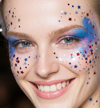 Elyviana Festival Rave Body & Face Glitter: High-Shine Star Sequins Cosmetic Makeup (Upsell)