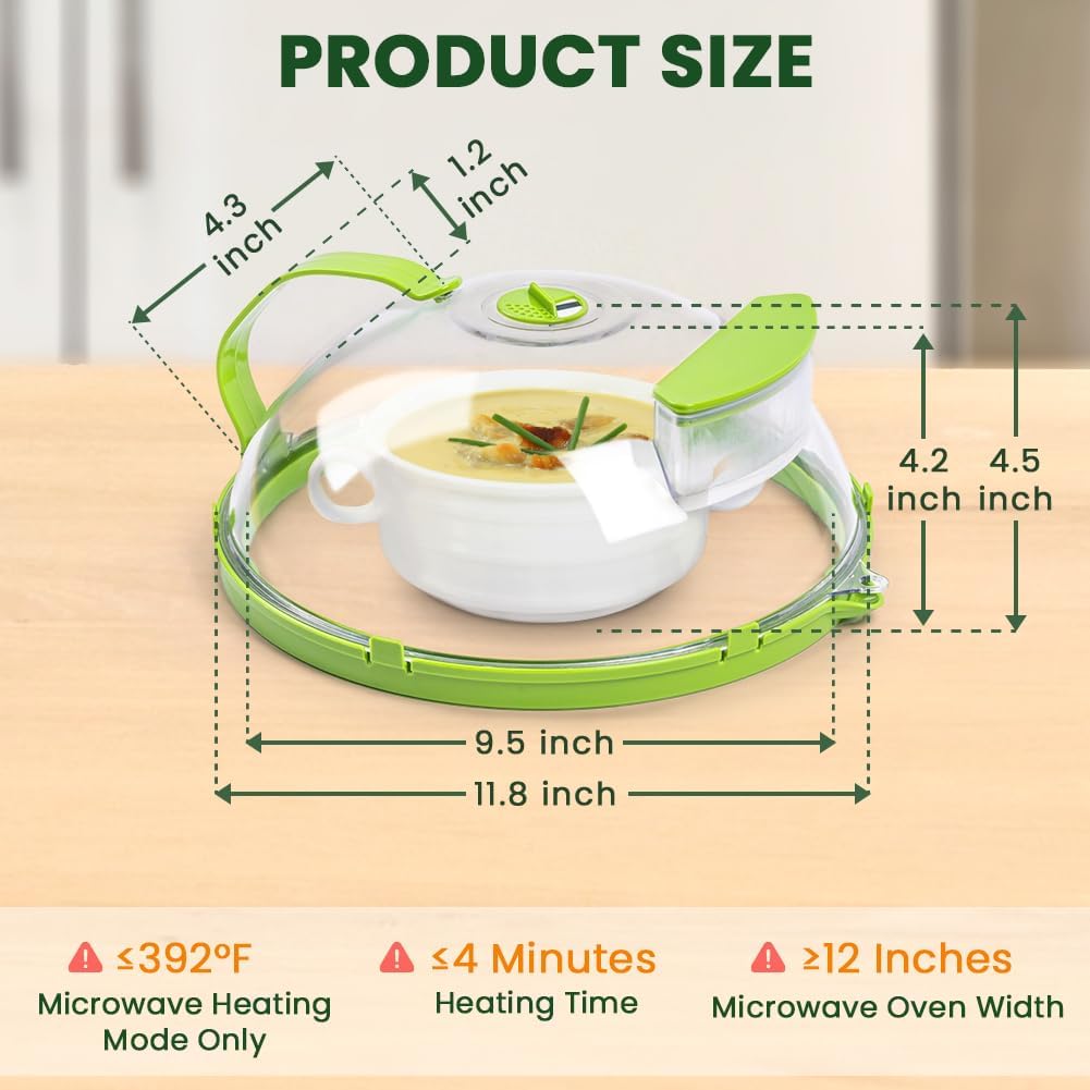 🍽️Elyviana Microwave Food Cover with Built-In Steamer🔥 (Upsell)