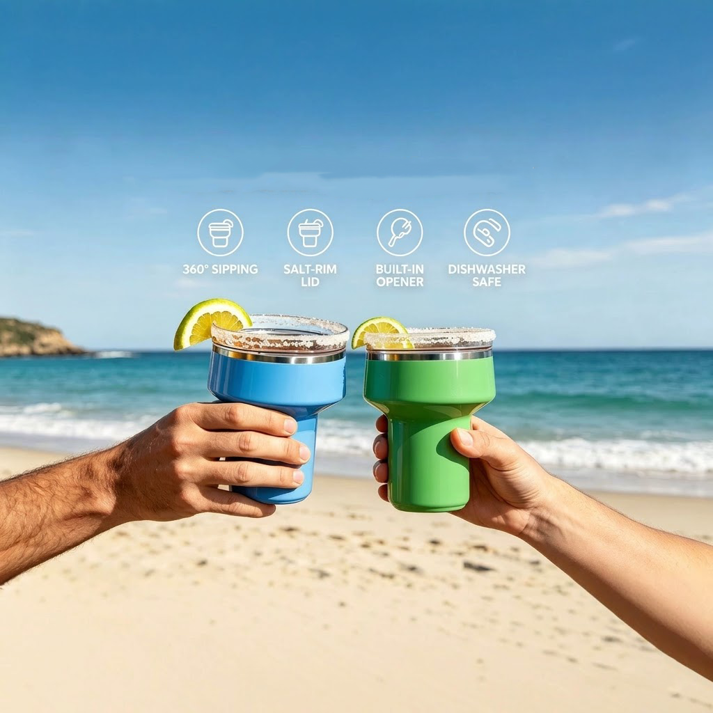 Elyviana 16 oz Cocktail Tumbler - Insulated Margarita Tumbler with Lid (Upsell)