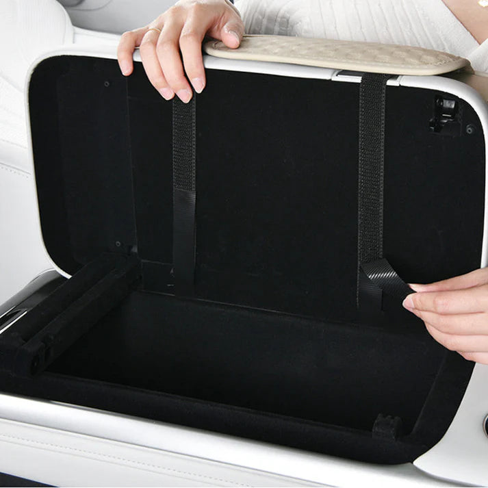 Elyviana Premium Car Armrest Storage with Integrated Cup Holders & Tissue Station