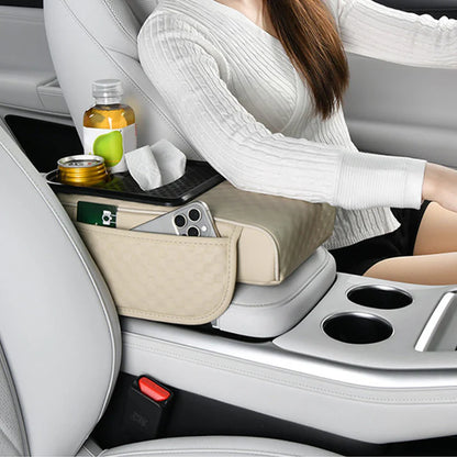 Elyviana Premium Car Armrest Storage with Integrated Cup Holders & Tissue Station