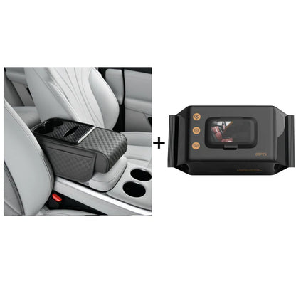 Elyviana Premium Car Armrest Storage with Integrated Cup Holders & Tissue Station