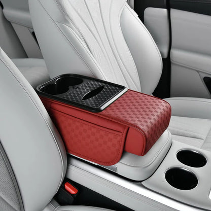 Elyviana Premium Car Armrest Storage with Integrated Cup Holders & Tissue Station