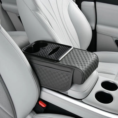 Elyviana Premium Car Armrest Storage with Integrated Cup Holders & Tissue Station