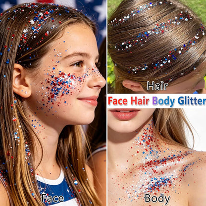 Elyviana Festival Rave Body & Face Glitter: High-Shine Star Sequins Cosmetic Makeup (Upsell)